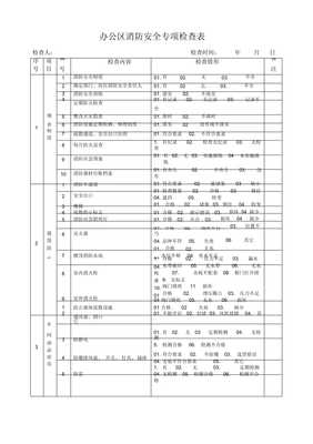 一般企业、办公楼消防安全专项检查表